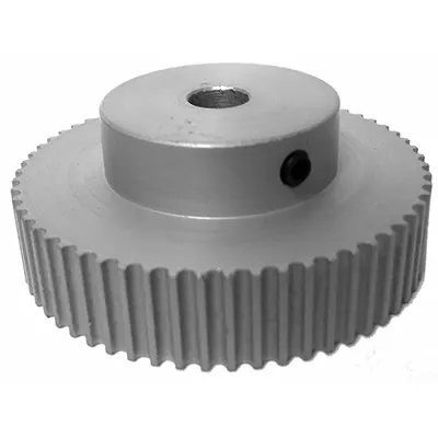 Dayton Timing Pulley: Curvilinear, Fixed, For HTD Timing Belt Section, For 9 mm Belt Wd - HTD Section Fixed-Bore Timing Pulleys with Hub