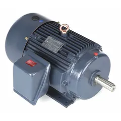 This 10 hp, TEFC, rigid base 3-phase AC motor operates at 1180 RPM and 230/460V AC, drawing 25.8/12.9 A full load current at 60 Hz. Suitable for constant-speed applications such as pumps, fans, conveyors, and compressors in industrial environments.