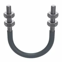 Cushioned U-Bolt: 1/2"-13 Thread Size, For Pipe Size 4 in, 4 1/2 in Inside Ht, Steel, Plain (MPN 0500018106)