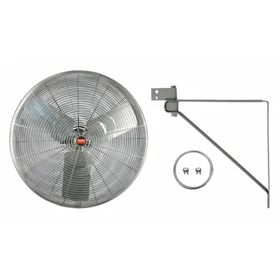 Dayton Mounted Fan: 24 in Blade Dia, 115V AC, 1/3 hp Motor HP - High-Temperature Industrial Wall-Mount Fans