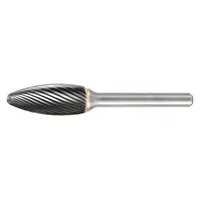 WIDIA Carbide Bur: Flame, SH-06, Single Cut, 5/8" x 1 7/16" Head, 1/4" Shank (MPN M40450)