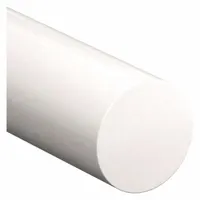 PET-P Rod: 3/8 in Dia, 3 ft Lg, Opaque, Off-White, 12,400 psi Tensile Strength, 0.5 ft-lb/in
