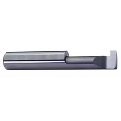 This right-hand grooving tool is used for precision slotting and grooving operations in metalworking. It has an overall length of 2-1/2 inches and is suitable for use in machining centers and lathes.