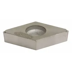 Diamond indexable turning insert for precision machining of non-ferrous materials. Suitable for high-speed turning operations on aluminum alloys and composites. Provides wear resistance and fine surface finish.