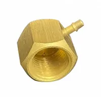 MEM-CO Barbed Fitting Elbow: 1/2 in Pipe x 1/4 in ID Size, FNPT x Barbed, Brass, Beaded Barb (MPN 1/2FLB6-NP)