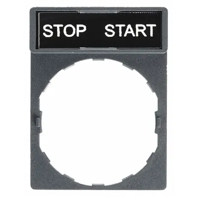 SCHNEIDER Legend Plate: 22 mm Panel Mounting Size, Rectangular - Push-Button Rings & Plates