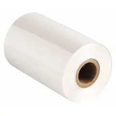 White wax/resin single-color printer ribbon for industrial label printing. Scratch-resistant and RoHS compliant. Compatible with Brady i7100 printer series. Used for general facility identification and asset labeling.