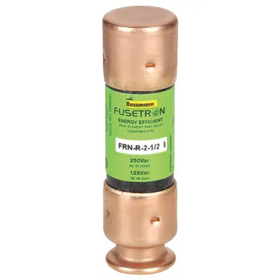 BUSSMANN Fuse: Class RK5, FRN-R Series, Time-Delay, 2.5 A, 250 V AC, 125 V DC - Time-Delay Cylindrical Fuses