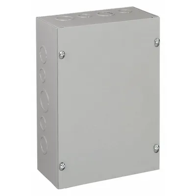 HOFFMAN Enclosure: Steel, 18 in x 12 in x 4 in, NEMA 1, Solid Cover, Screw On, Included - Steel Indoor Enclosures with Screw-On Covers