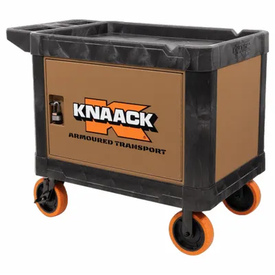 KNAACK Utility Cart: 750 lb, 46 in L x 27 in W x 37 in H Overall Dim, 2 Shelves - Preconfigured & Paneled Utility Carts