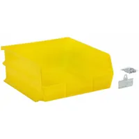 APPROVED VENDOR Pegboard Bin: 11 in x 11 in x 5 in, Screw-In, Surface, Yellow, 6 PK