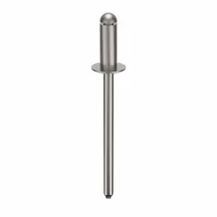 Inch-series domed-head blind rivet with 0.155" diameter, 13/32" body length, and 1 11/16" overall length. Supplied in a 500-piece pack. Used for fastening sheet metal, plastics, and composite materials in industrial assembly, automotive, and HVAC applications.