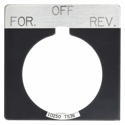 EATON Legend Plate: 30 mm Panel Mounting Size, Square - Push-Button Rings & Plates