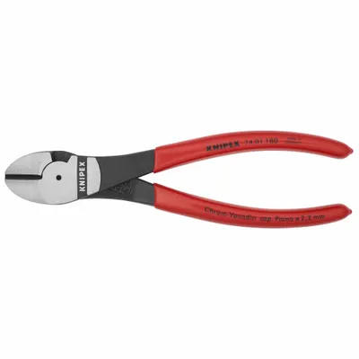 KNIPEX High Leverage Diagonal Cutting Plier: Std, Straight, Oval, 3/4 in Jaw Lg - Standard-Cut Diagonal-Cutting Pliers