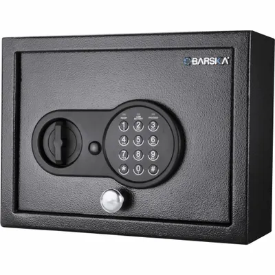BARSKA Safe: Digital Combo Lock, 0.15 cu ft Capacity, Steel, 4 1/2 in H x 12 in W x 9 in D - Wall-Recessed Security Safes