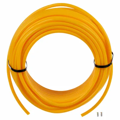 EAGLE BELTING Round Belt: Yellow, 3/8 in Dia, For 3 in Min Pulley Dia, 100 ft Overall Lg - Hollow-Core Smooth Round Belts