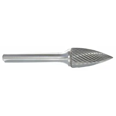OEM Single-Cut Flame Bur, SH-7, 3/4" x 1 5/8" Head, 1/4" Shank - Single-Cut Flame Burs