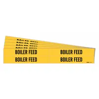 Pipe Marker: Boiler Feed, Yellow, Black, Fits 3/4 to 2 3/8 in Pipe O.D., 4 Pipe Markers, 5 PK (MPN 7031-4-PK)