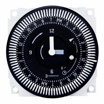 INTERMATIC Electromechanical Timer: 24 hr, SPDT, 48 On/Off Cycles - Max - Panel Cover-Mounted Electromechanical Timer Switches