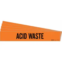 Pipe Marker: Acid Waste, Orange, Black, Fits 8 in and Larger Pipe O.D., 1 Pipe Markers, 5 PK (MPN 7320-1HV-PK)