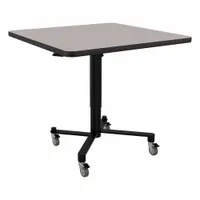 NATIONAL PUBLIC SEATING Café Table: Laminate, Grey Nebula, 40 1/2 in Overall Ht - Max, Square, Black (MPN ACT336PBTMGY)