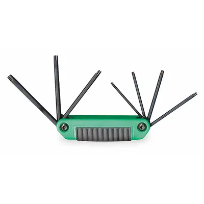 EKLIND Torx Key Set: Short, 1 Pieces, T10/T15/T20/T25/T27/T30/T40 Tip Size, Std End - Folding Torx Key Sets