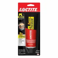 This general-purpose construction adhesive is supplied in a 4 fl oz tube with a tan color and a VOC content of 76 g/L. It is suitable for bonding materials in construction and maintenance tasks where a tan finish and moderate VOC levels are specified, such as attaching trim, panels, or fixtures