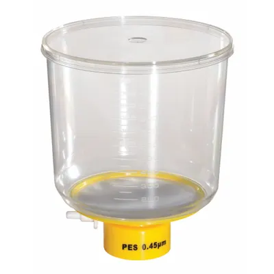 LAB SAFETY SUPPLY Bottle Top Filter: 0.45 um Max Particle Size, 90 mm Dia, PES, 1 L Upper Capacity - Bottle Top Filters