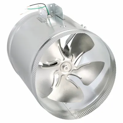 TJERNLUND In-Line Duct Fan: 875 cfm Max., 12 in Duct, 21.3 W, 120V AC, 1 Ph - HVAC Booster Inline Duct Fans