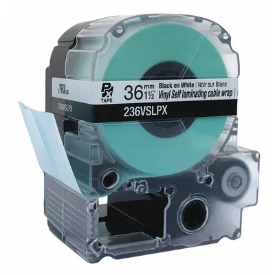EPSON Wraparound Label: 1 1/2 in x 1 1/2 in, 1 1/2 in x 26 1/4 ft, Vinyl - Epson Continuous Label Roll Cartridges