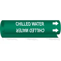 Pipe Marker: Chilled Water, Green, White, Fits 1 1/2 to 2 3/8 in Pipe O.D., 1 Pipe Markers (MPN 5646-I)