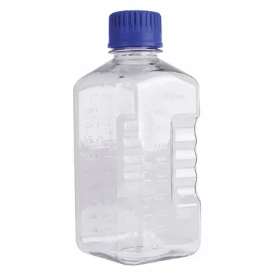 OEM Media Bottle: PETG, 2,000 mL Capacity - oz, 2 L Capacity - mL, Closure Included - Plastic Lab Media Bottles