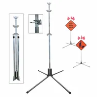 Sign Stand: Rigid, Roll-Up, 36 in x 36 in, 48 in x 48 in Compatible Sign Size, 4 Legs, 64 in (MPN TF84-RG/RU)