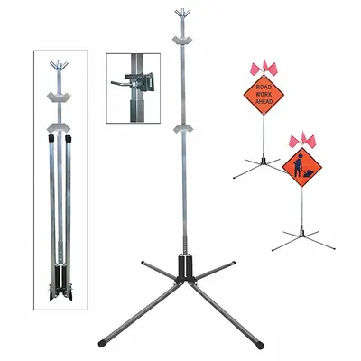 DICKE Sign Stand: Rigid, Roll-Up, 36 in x 36 in, 48 in x 48 in Compatible Sign Size - Springloaded Sign Stands
