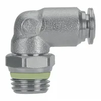 AIGNEP USA Push-Fit Elbow Fitting: 6 mm OD x 1/8 in Pipe Size, Push-to-Connect x MBSPP, Silver (MPN 60115-6-1/8)