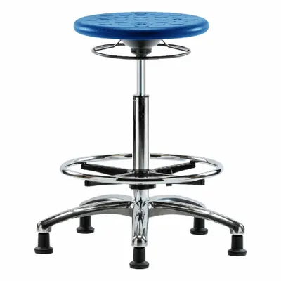 OEM Cleanroom Stool: Polyurethane, Ht Range 23 1/2 in to 33 1/2 in, 13 in Seat Wd - Polyurethane Lab Stools