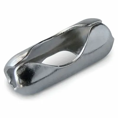 LUCKY LINE PRODUCTS Ball Chain Connectors: Brass, Silver, 1/4 in Overall Wd, 1/4 in Overall Ht - Chains & Couplers