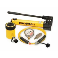 ENERPAC Hollow Hydraulic Ram and Pump Set: 20 ton Cylinder Nominal Capacity, 2 in Cylinder Stroke (MPN SCH202H)
