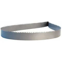 Bi-metal band saw blade for cutting steel and steel alloys. Features a variable cutting edge and 2/3 tooth pitch. Blade width 1-1/2 in, length 15 ft. Suitable for structural steel, tubing, and solids in fabrication and maintenance applications.