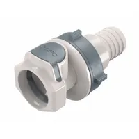 Quick Connection Coupling: Straight, 3/4 in ID Size, Quick-Disconnect Coupler x Barbed, Polysulfone (MPN HFCD161235)