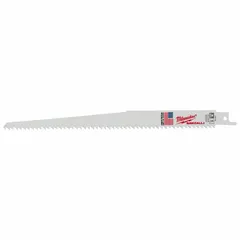 This reciprocating saw blade is designed for cutting wood and pruning branches. With a 9-inch length and 0.05-inch thickness, it features a rigid body for straight cuts and a tapered geometry for aggressive cutting. Sold in a 5-pack.