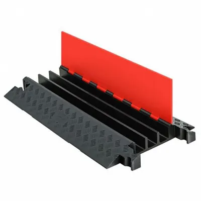 CHECKERS Cable Protector: 3 Channels, Hinged, 2 1/4 in Max Cable Dia, 20 in Wd - 3-Channel Hinged-Cover Cable Ramps