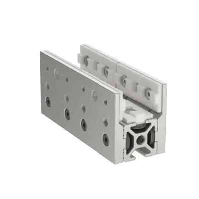 80/20 Linear Bearing: 15 Series, 2 53/64 in L x 3 1/8 in W x 2 1/2 in H, Silver - Modular Linear Bearing Assemblies