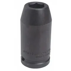 This 3/4" drive impact socket features a 26 mm metric, 12-point, standard-length design with a 2 in overall length and black oxide finish. It is intended for use with impact tools in heavy-duty fastening applications such as industrial maintenance and automotive repair.