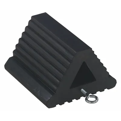 VESTIL Wheel Chock: Rubber, 8 1/2 in Overall Lg, 8 1/2 in Overall Wd, 6 in Overall Ht - Secure-Grip Rubber Wheel Chocks
