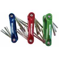 WESTWARD Hex Key Set: 1 - 5 Pieces, Folding, Metric and SAE, Std End, Short, 1 Pieces, Chrome