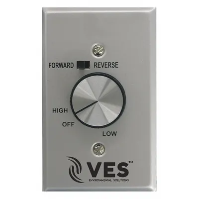 VES Speed Control: Dial, SPST, 3 Switches or Dials, 120V AC, Aluminum Plate - Dial Fan Speed Controls