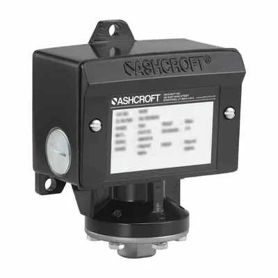 ASHCROFT Pressure Switch: 10 psi – 100 psi, B Series, 4 Pressure Connection Ports - Hazardous-Location Machine Tool Pressure Switches