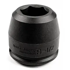 This 1-1/2" drive impact socket is designed for heavy-duty fastening and loosening of large SAE nuts and bolts. The 6-point configuration reduces fastener rounding under high torque. Suitable for industrial maintenance, construction, and mining applications.