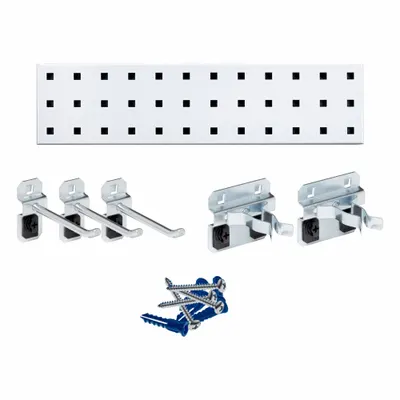 TRITON PRODUCTS Pegboard Strip Kit: Square, 3/8 in Peg Hole Size, 4 1/2 in x 18 in x 9/16 in - Square-Hole Pegboard Strip & Accessory Kits